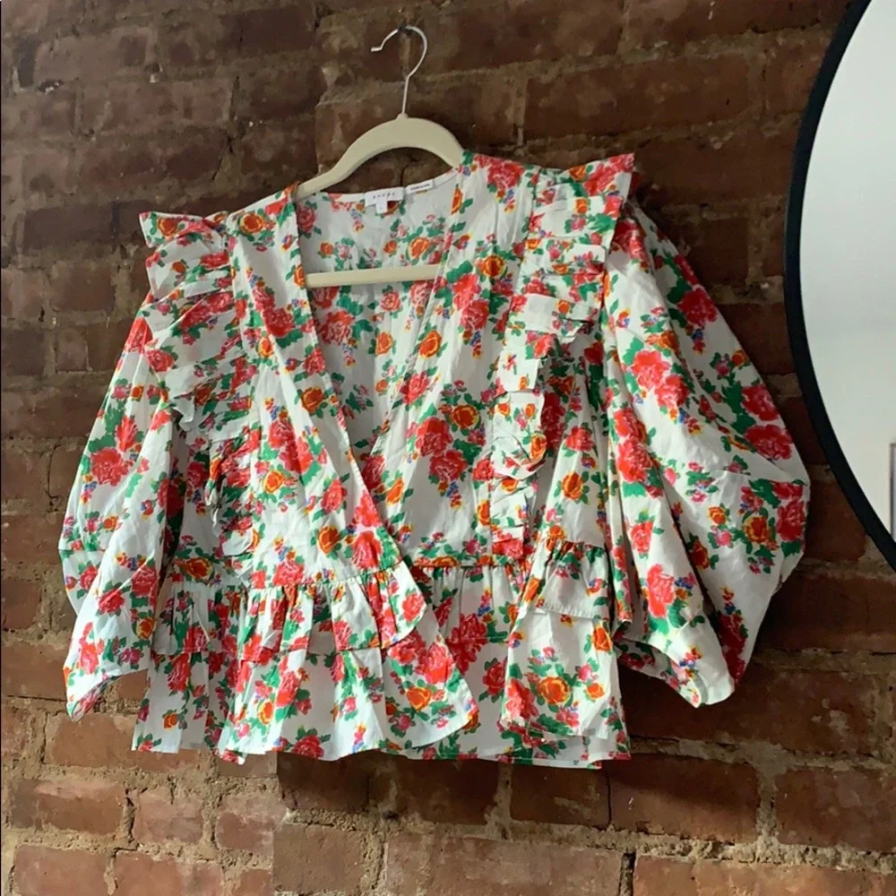 RHODE Floral Ruffle Top - Picture 5 of 6